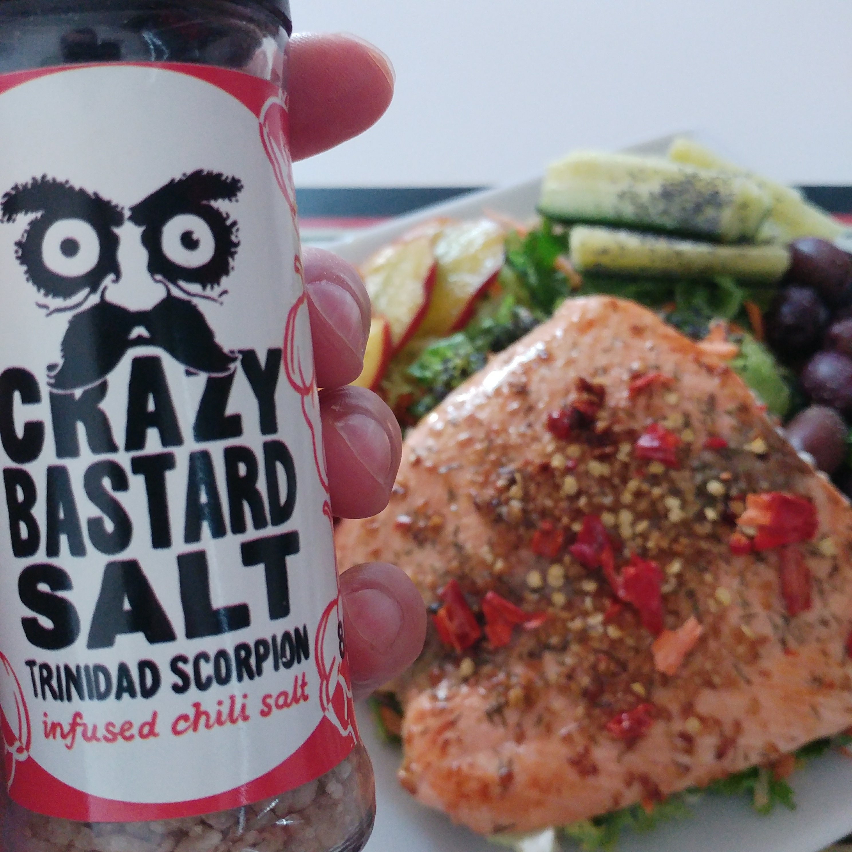 Crazy Bastard Salt ! Trinidad Scorpion, infused chili salt !!!