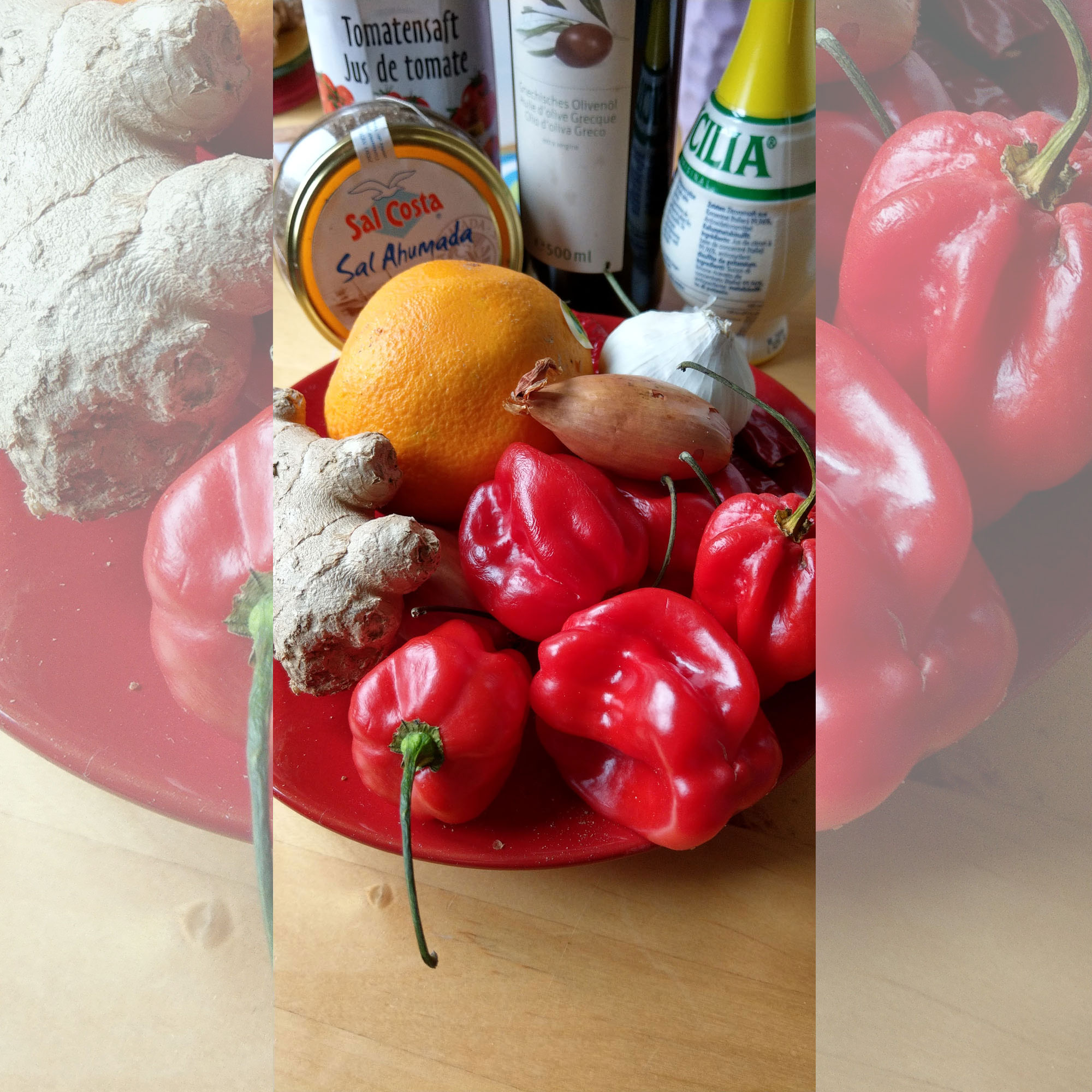 Ingrédients : habaneros, citron, ail, gingembre